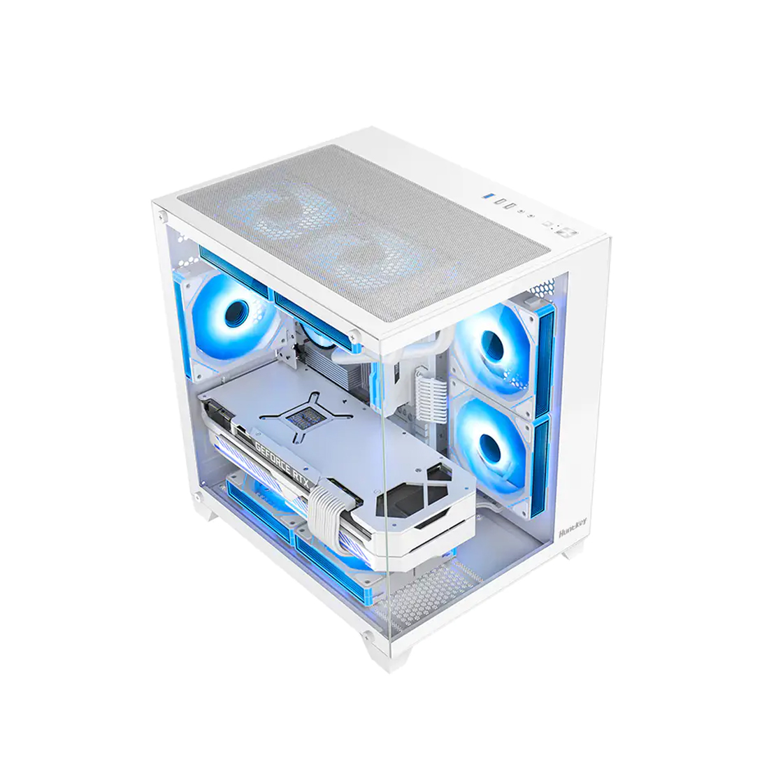 Корпус HuntKey S900 White [Mini Tower, 5 x 120 мм ARGB, белый]