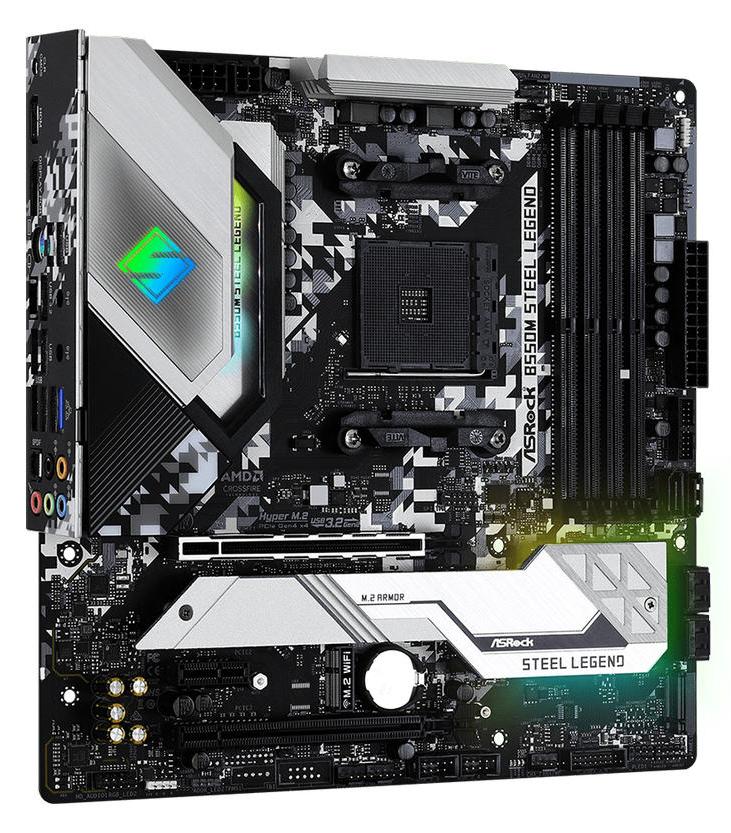 Материнская плата ASRock B550M STEEL LEGEND, AM4, AMD B550, 4xDDR 4, 2xM.2, 2xPCI-E x16 