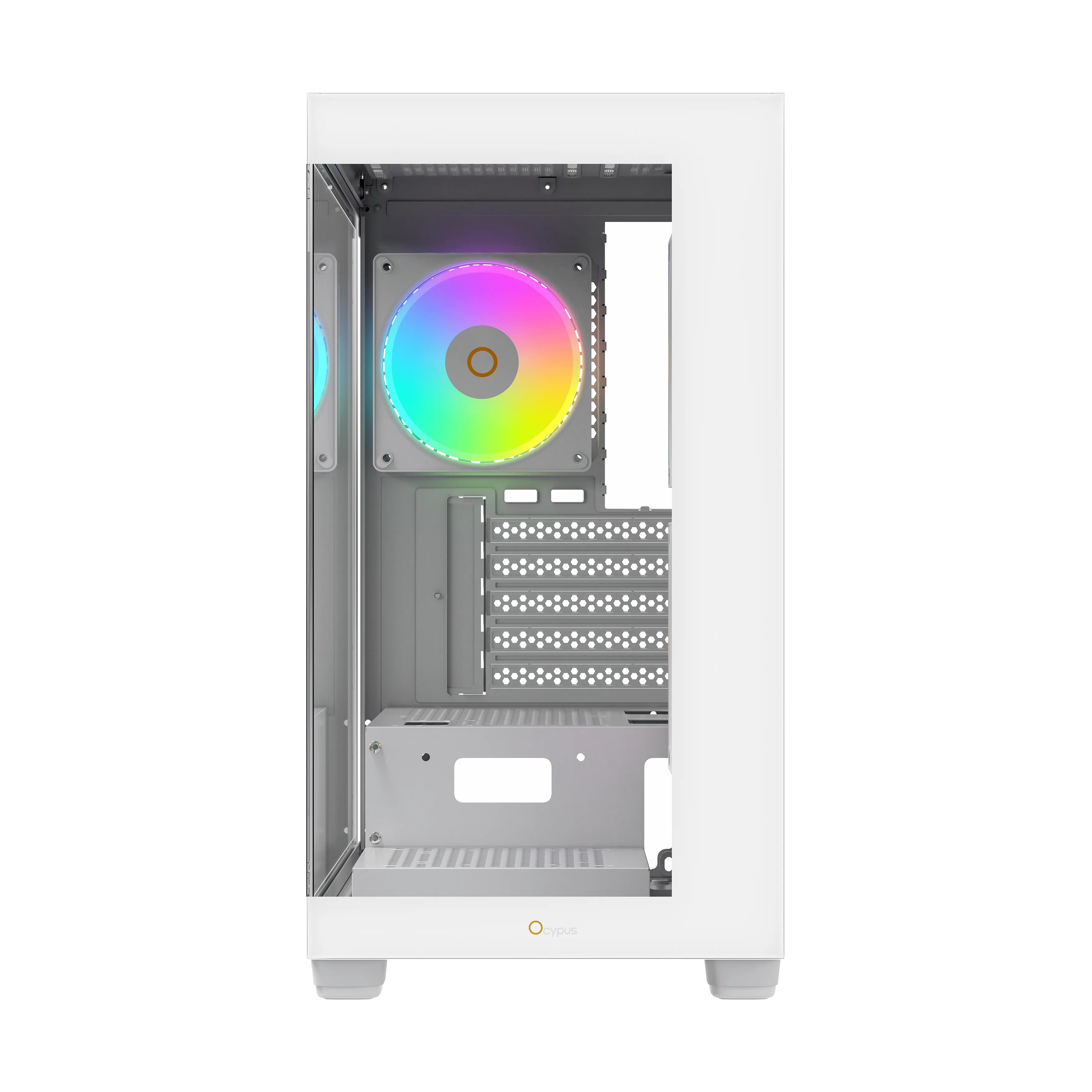 Корпус Ocypus Gamma C52 WH ARGB (Gamma-C52-WHD300XX-GL) [Mini Tower, 120 мм x 3 ARGB, белый]