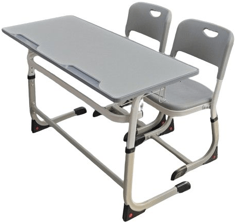 Двухместная регулируемая парта UniTech, Высота 67-77 см Цвет: Серый