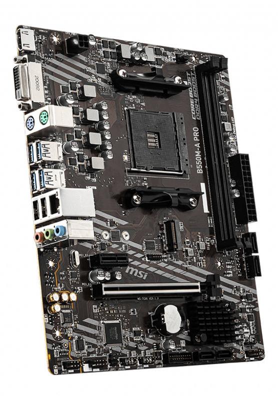 Материнская плата MSI B550M-A PRO, AM4, AMD B550, 2xDDR 4, 1xM.2, 1xPCI-E x16, Standard-ATX 
