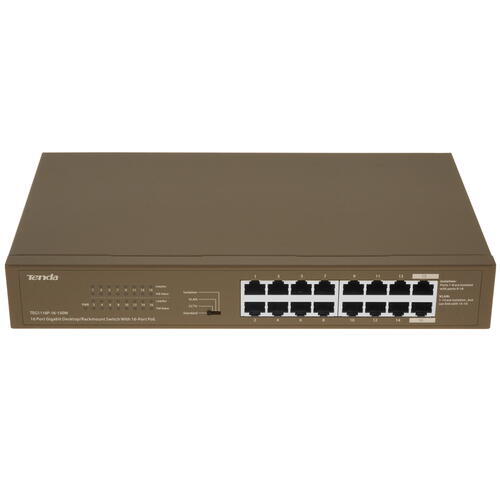 Сетевой коммутатор Tenda TEG1116P-16-150W Switch 16 port 10/100/1000M L2, rack/desktop