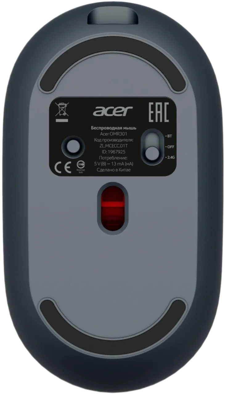 Мышь Acer OMR301 (ZL.MCECC.01T) [беспроводная, светодиодная, 1600 DPI, черная]