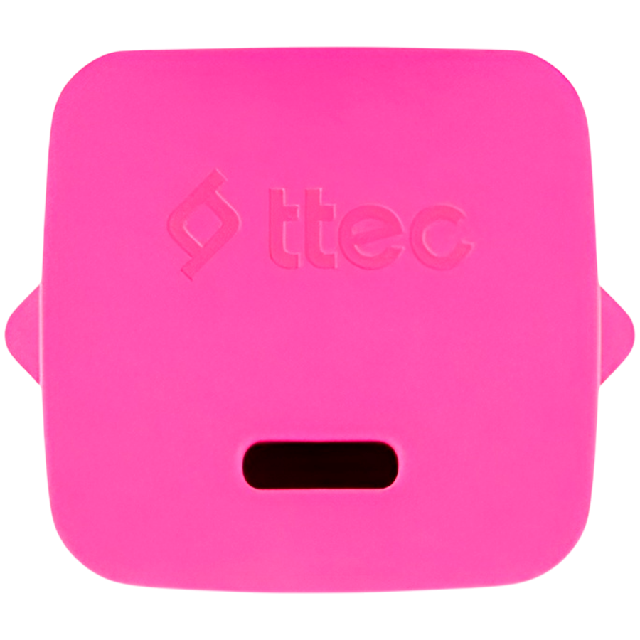 ttec SmartCharger GAN 20W PD (2SCG20CNP) Travel Fast Charger + USB-C - USB-C 3A Cable 120cm, Neon Pink