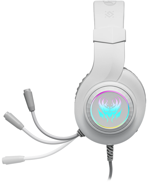 Наушники-гарнитура игровые Defender Ghost LED (64605) белый