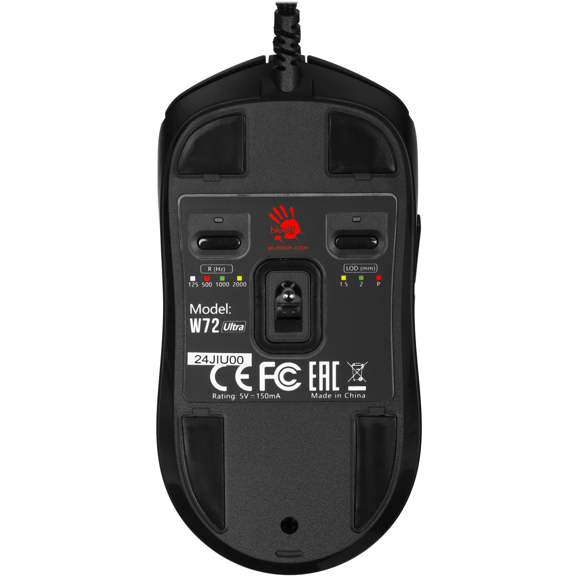 Мышь Bloody W72 Ultra [проводная, светодиодная, 20000 DPI, 2000 Гц, черная]
