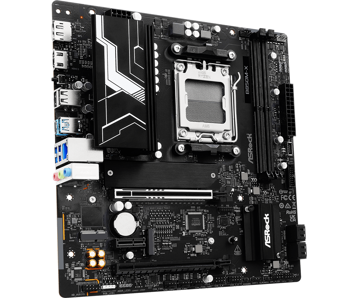 Материнская плата ASRock B850M-X R2.0 [AM5, AMD B850, 2xDDR 5, 2xM.2, 2xPCI-E x16, Micro-ATX]