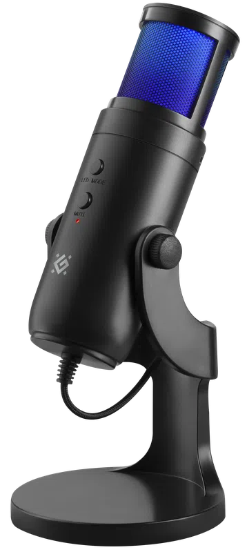 Игровой стрим микрофон Defender Galactar GMC 250 USB, LED, черный