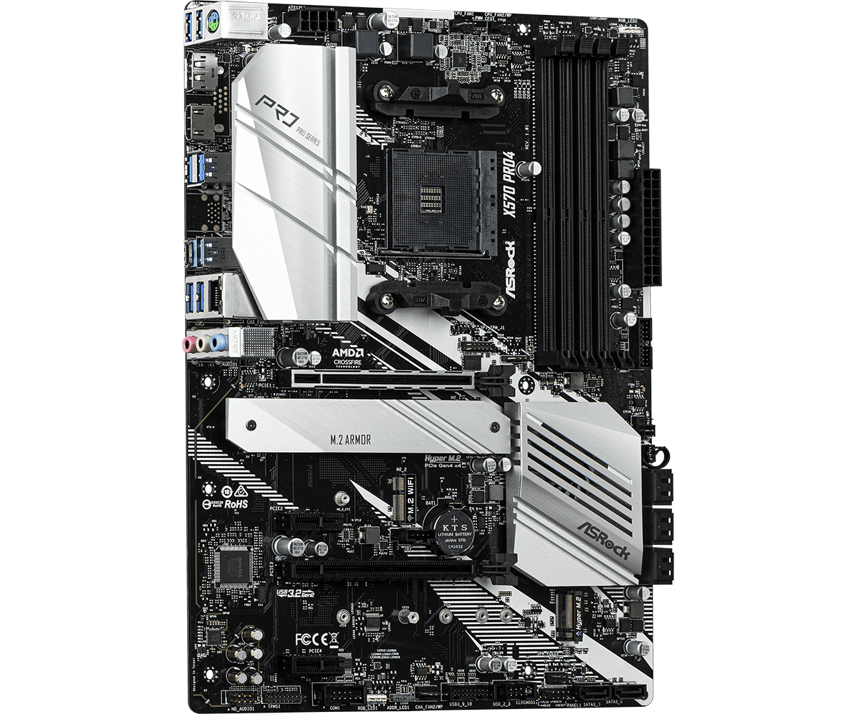 Материнская плата ASRock X570 PRO4 [AM4, AMD X570, 4xDDR 4, 2xM.2, 2xPCI-E x16, Standard-ATX]