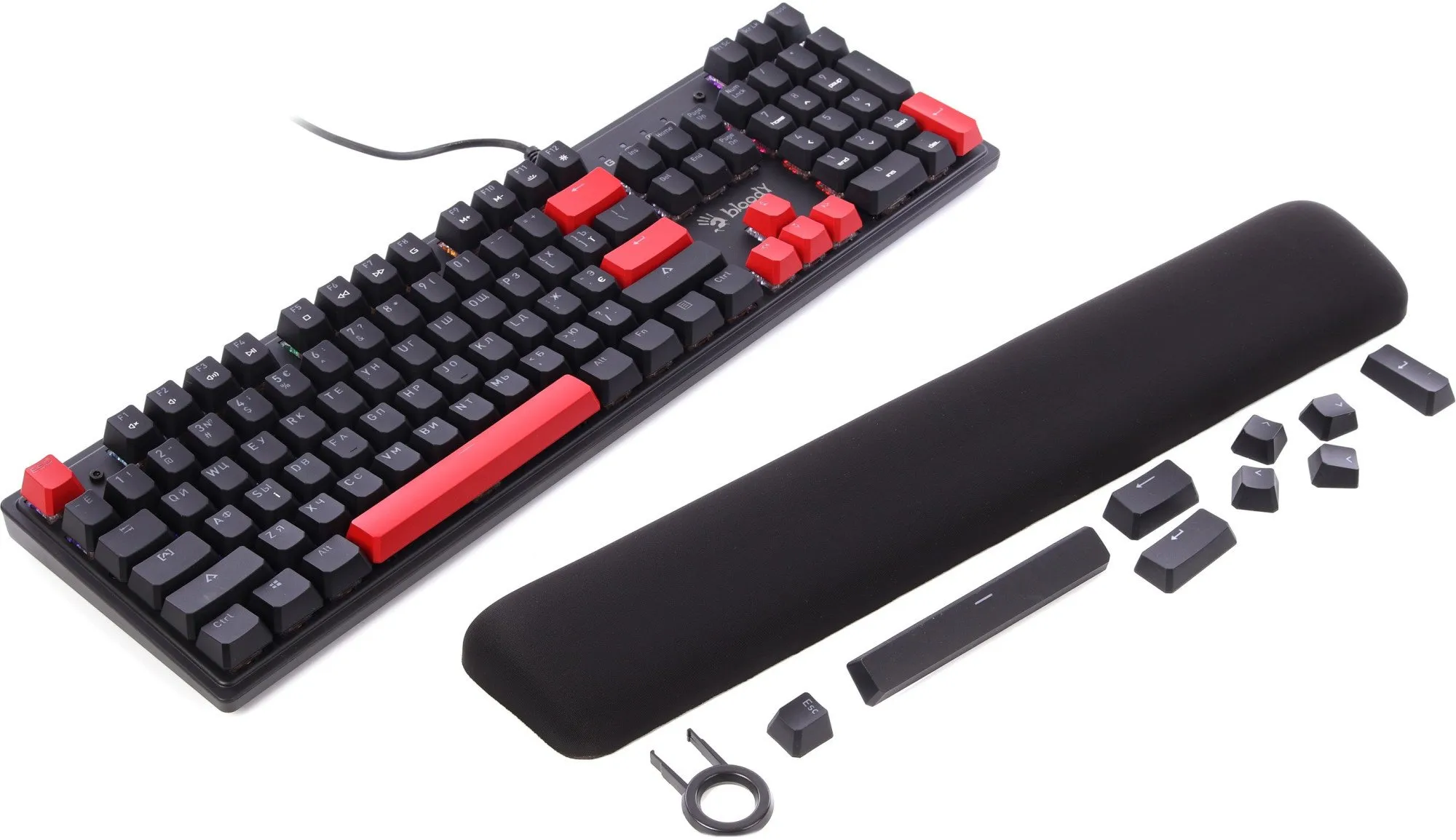 Клавиатура A4Tech S525N Fire Black [Механическая, проводная, клавиш - 104, подсветка, черная]