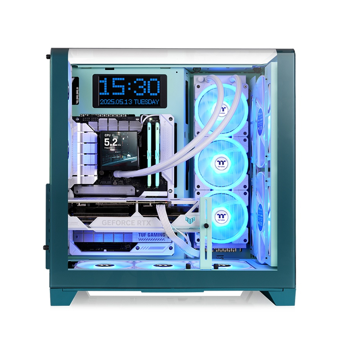 Корпус Thermaltake View 390 Air Transformative Teal (CA-11F-00MTWN-00) [Midi Tower, 2 x 120 мм, бирюзовый]