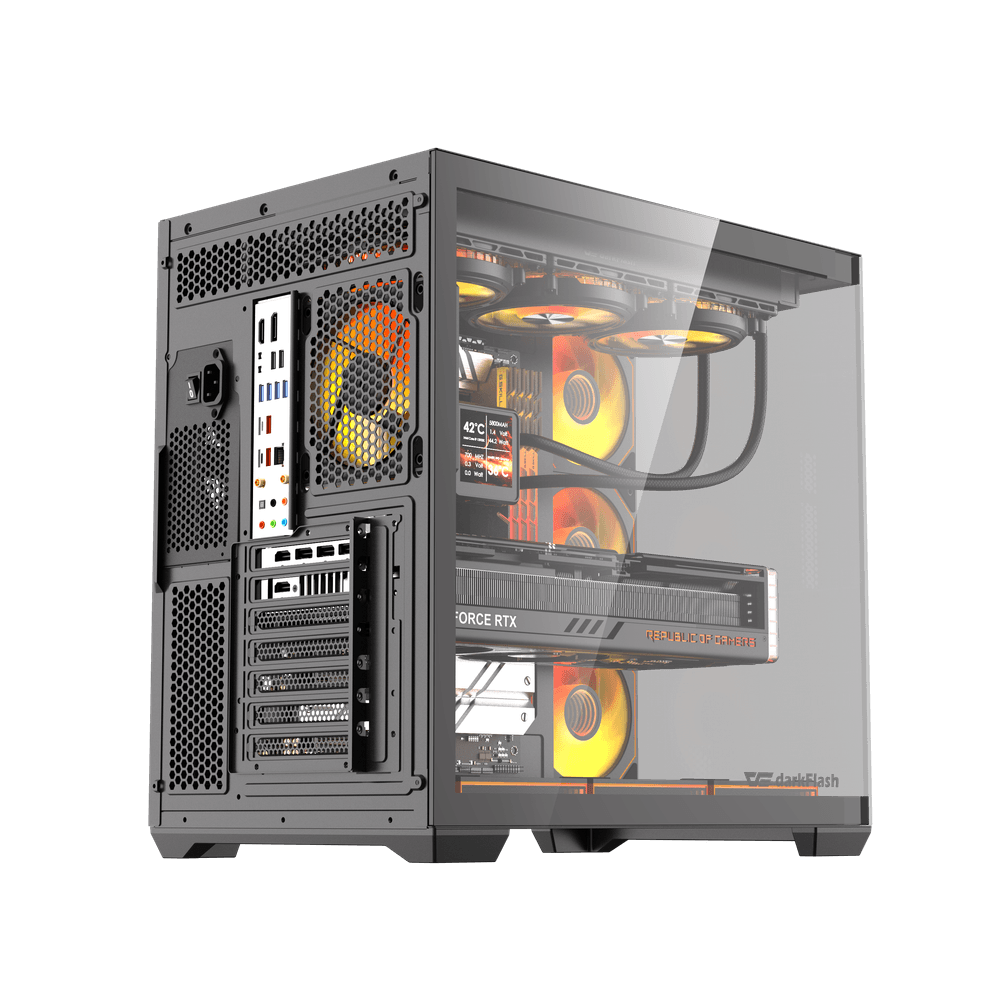 Корпус darkFlash C280 (DF-C280-EATX-BK) [Midi Tower, 7 x 120 мм ARGB, Черный]