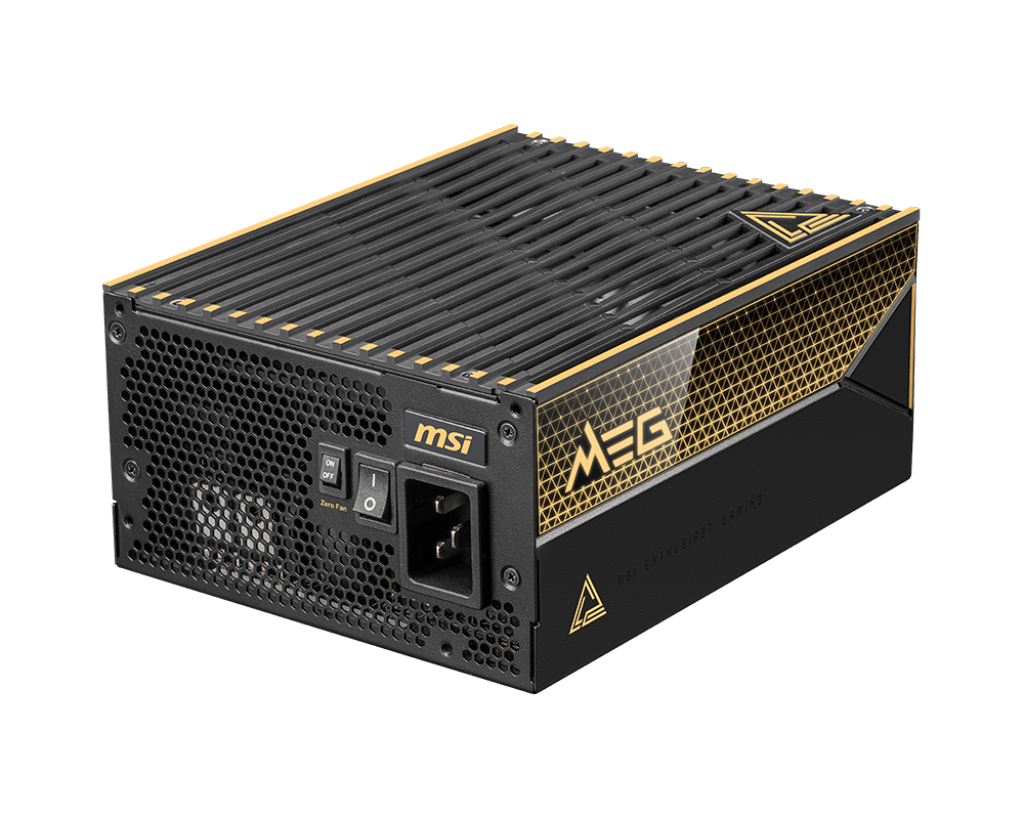 Блок питания MSI MEG Ai1600T PCIE5 [1600 Вт, 80 PLUS Titanium, 8x SATA, 2 x 16 pin (12VHPWR), 9 x 6+2 pin PCIe, 2x 4+4 pin CPU, EPS12V, ATX]