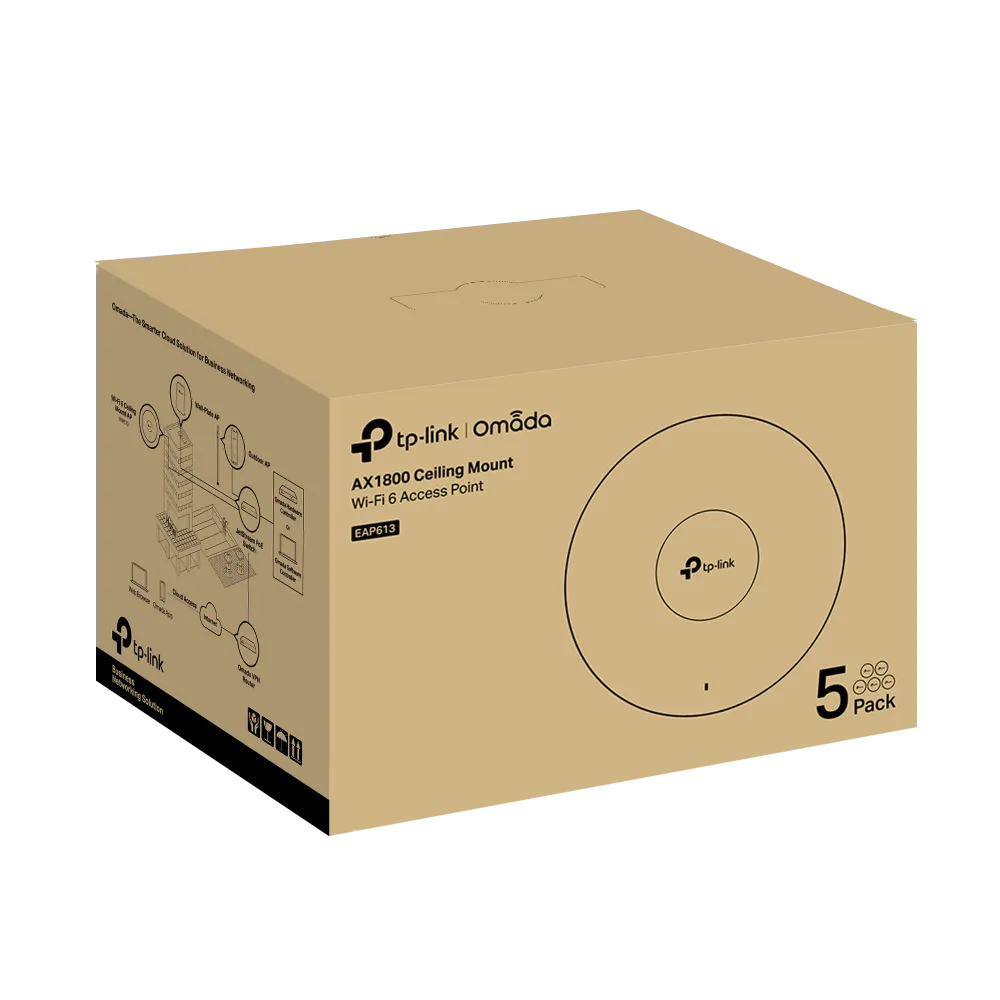 Точка доступа потолочная двухдиапазонная AX1800 GbE TP-Link EAP613(5-pack)