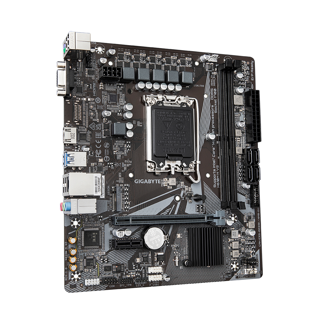 Материнская плата Gigabyte H610M H V2, LGA 1700, Intel H610, 2xDDR 5, 1xM.2, 1xPCI-E x16, Micro-ATX