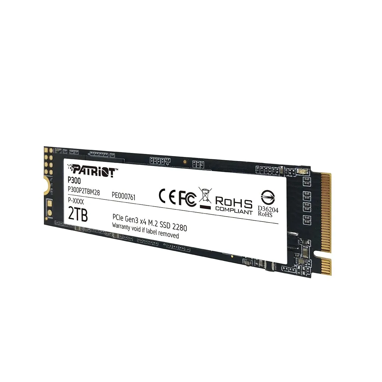 SSD-накопитель Patriot P300 (P300P2TBM28) [2 ТБ, M.2, PCI-E, 2100/1650 МБ/с, 3D V-NAND]