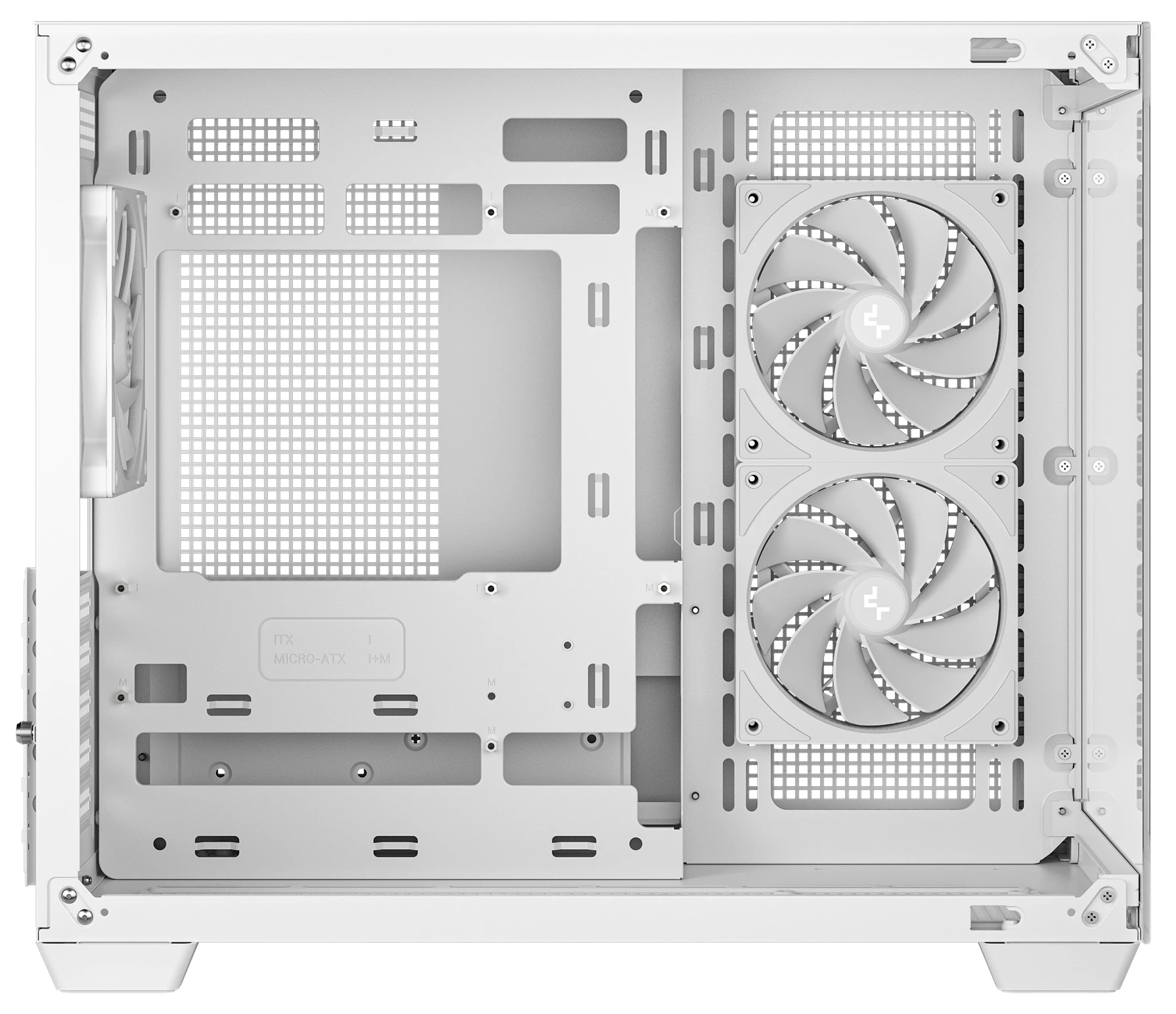 Корпус DeepCool CG330 3F WH (R-CG330-WHNGM3-G) [Mini Tower, 3 x 120 мм ARGB, Белый]