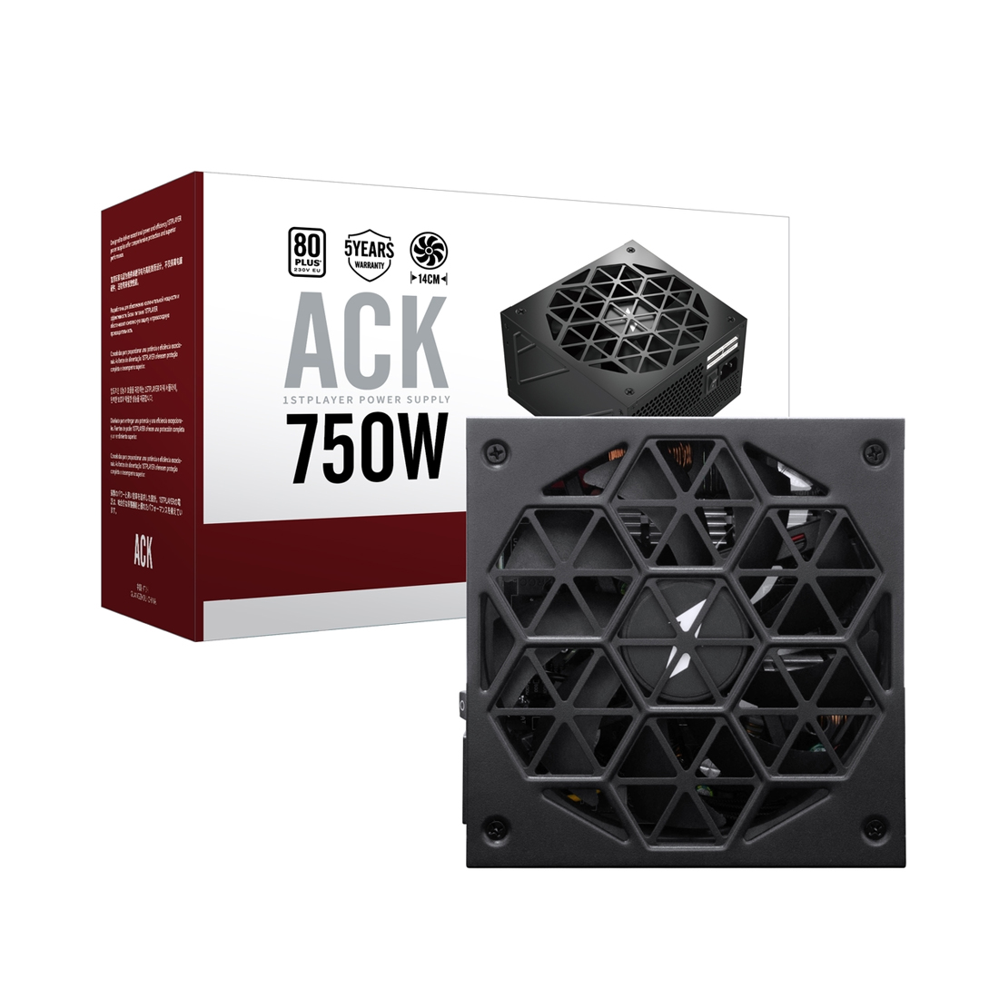 Блок питания 1stPlayer ACK Gold 850W (HA-850BA2 BLACK) [850 Вт, 80 PLUS Gold, 4x SATA, 1 x 16 pin (12VHPWR), 3 x 6+2 pin PCIe, 2x 4+4 pin CPU, ATX]