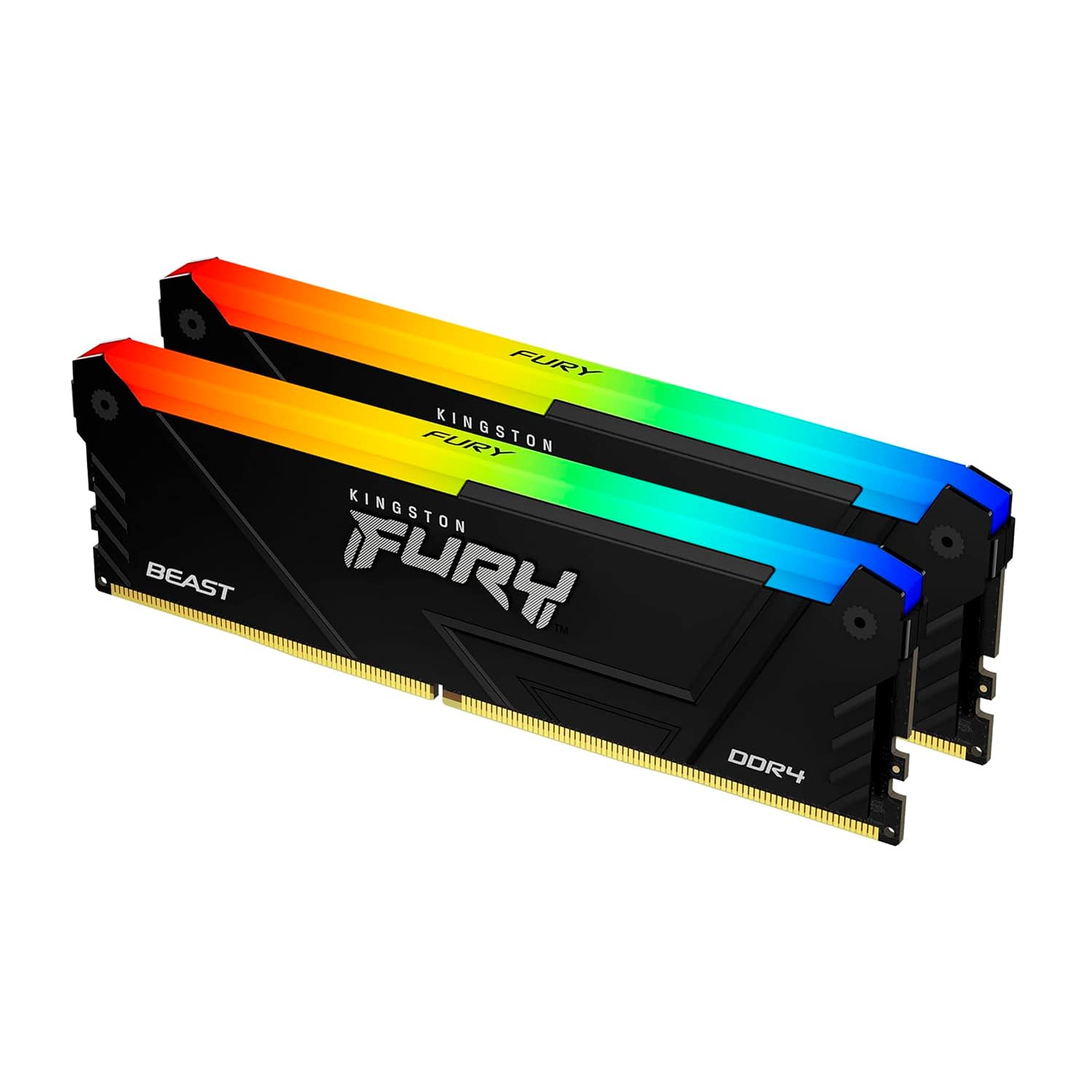 Комплект оперативной памяти Kingston Fury Beast RGB, KF432C16BB12AK2/32WP [32 ГБ DDR 4, 3200 МГц, 1.35 В, подсветка, KIT]