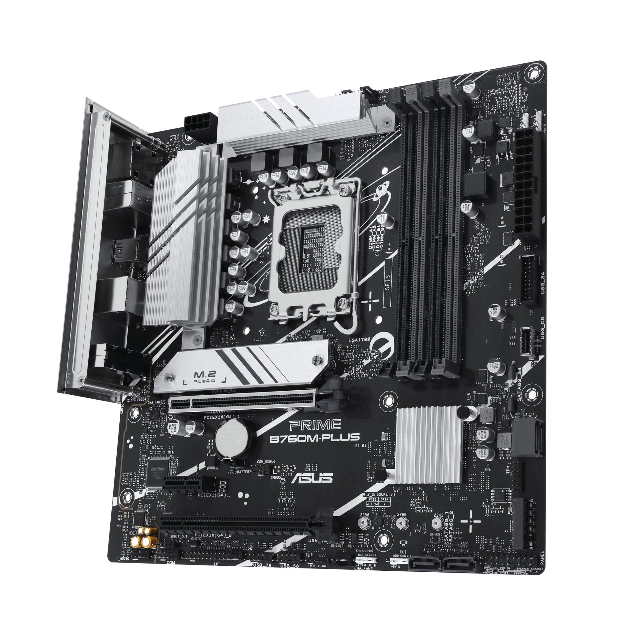 Материнская плата ASUS PRIME B760M-PLUS, LGA1700 4xDDR5 4xSATA3 2xM.2 RAID HDMI DP mATX