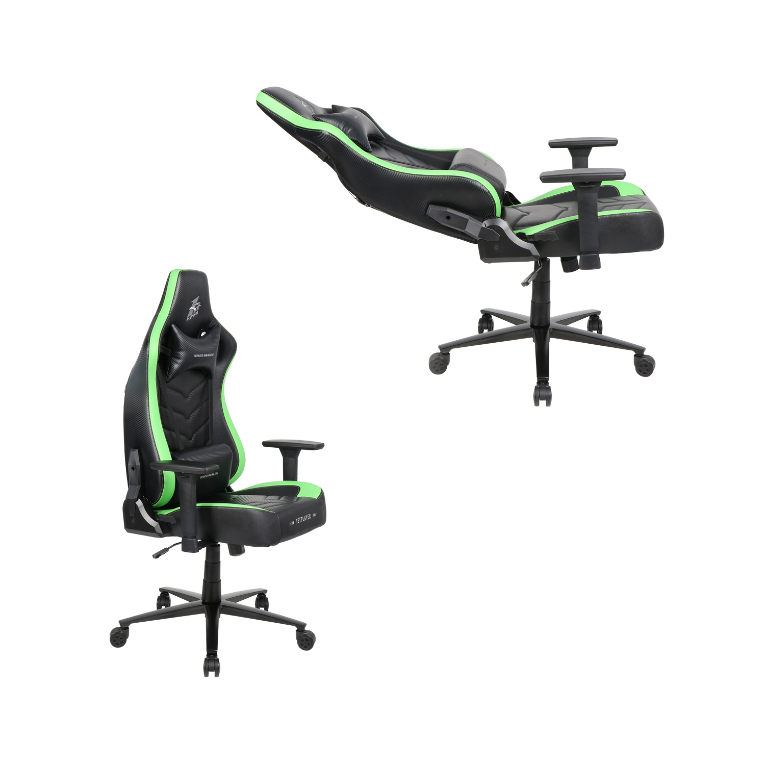 Игровое компьютерное кресло 1stPlayer DK1 Pro, Black/Green  - купить по цене 108 710 тг. в интернет-магазине Forcecom.kz
