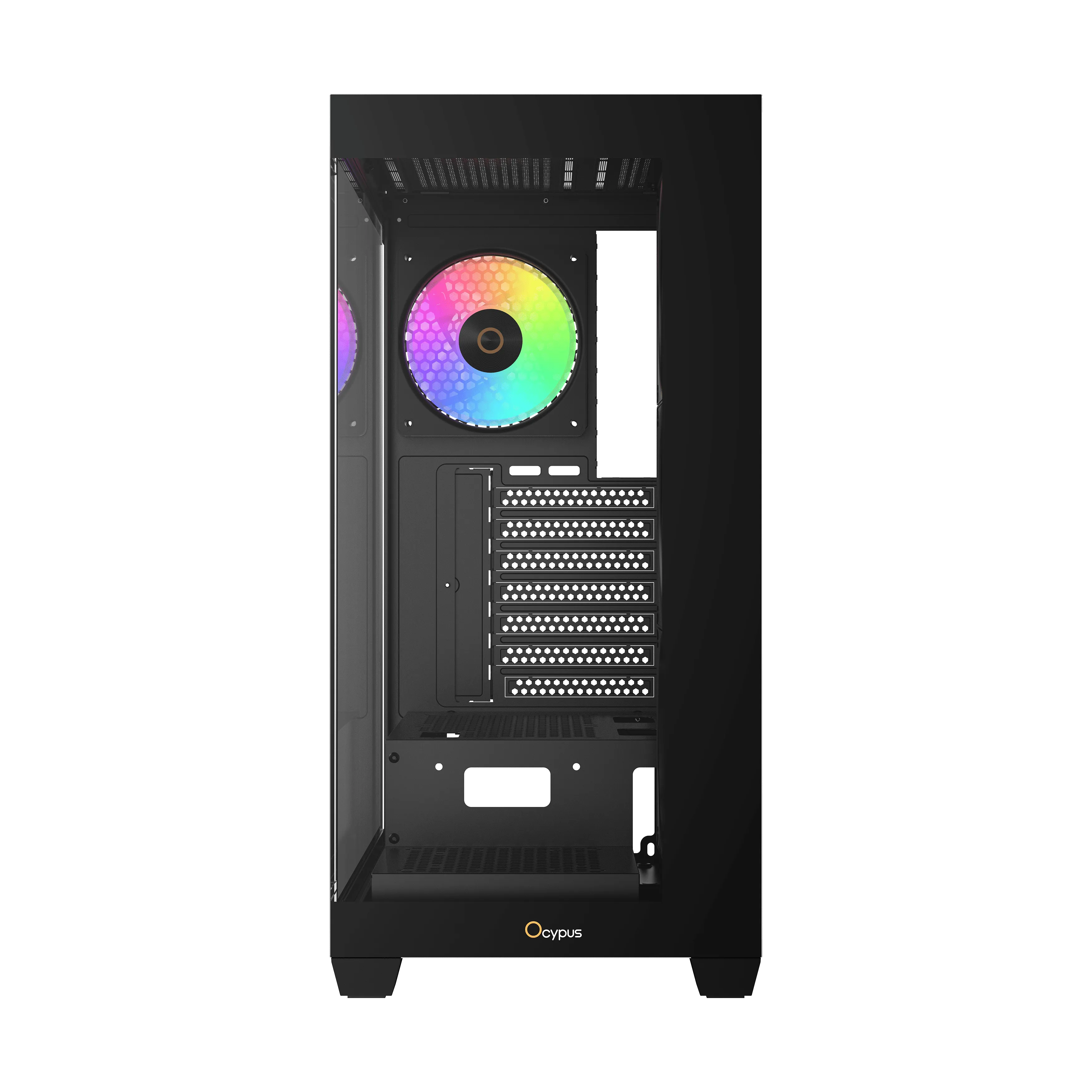 Корпус Ocypus Gamma C72 BK ARGB (Gamma-C72-BKD400XX-GL) [Midi Tower, 120 мм * 4 ARGB, черный]