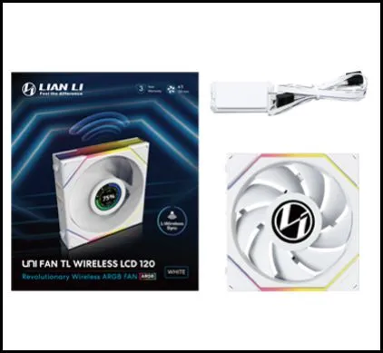 Вентилятор для корпуса Lian Li UNI FAN TL 120 LCD Reverse Blade Wireless ARGB White [120 мм, 1900 об/мин, 54.3 CFM, 31 дБ, PWM]