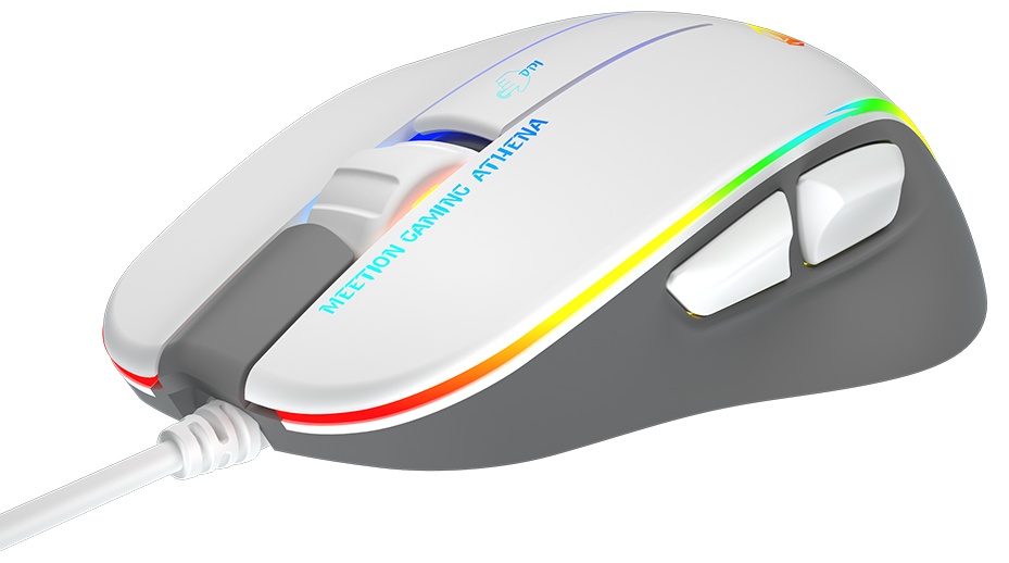 Мышь MeeTion GM23 2023 [проводная, светодиодная, 12800 DPI, 1000 Гц, подсветка, белый]