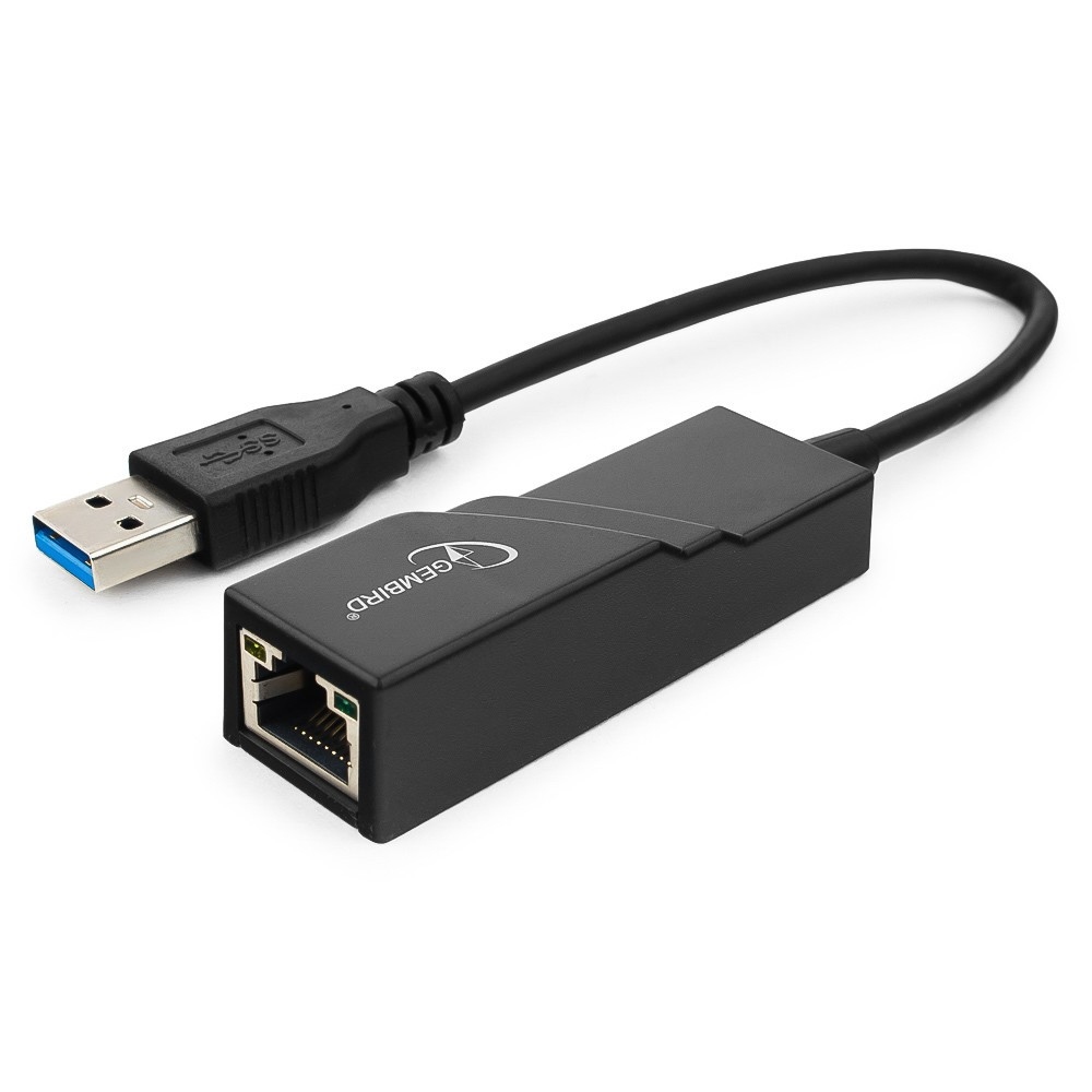 Адаптер USB на RJ-45 Gembird NIC-U3, черный  - купить в интернет-магазине Forcecom.kz Адаптер USB на RJ-45 Gembird NIC-U3, черный