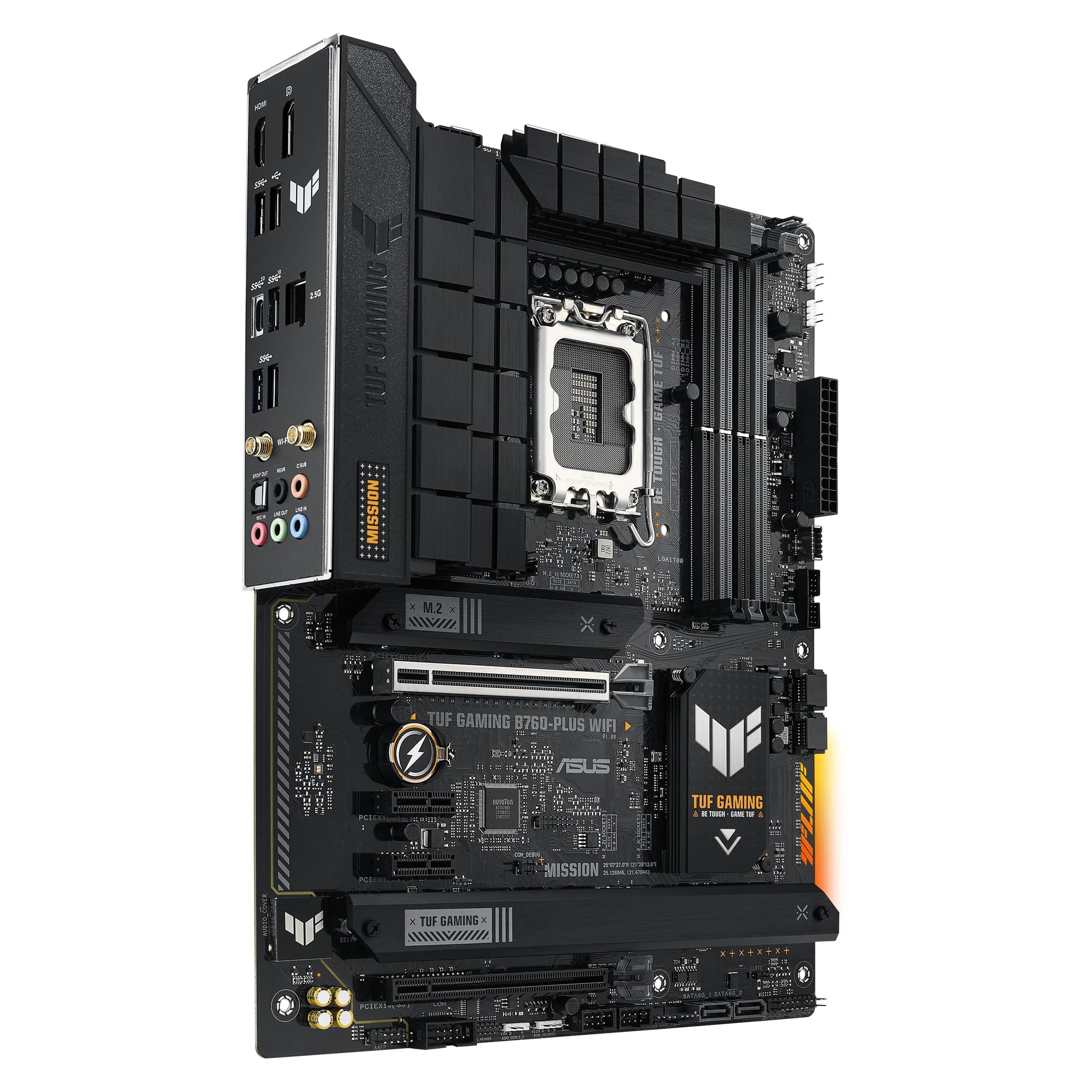 Материнская плата ASUS TUF GAMING B760-PLUS WIFI [LGA 1700, Intel B760, 4xDDR 5, 3xM.2, 2xPCI-E x16, Standard-ATX]