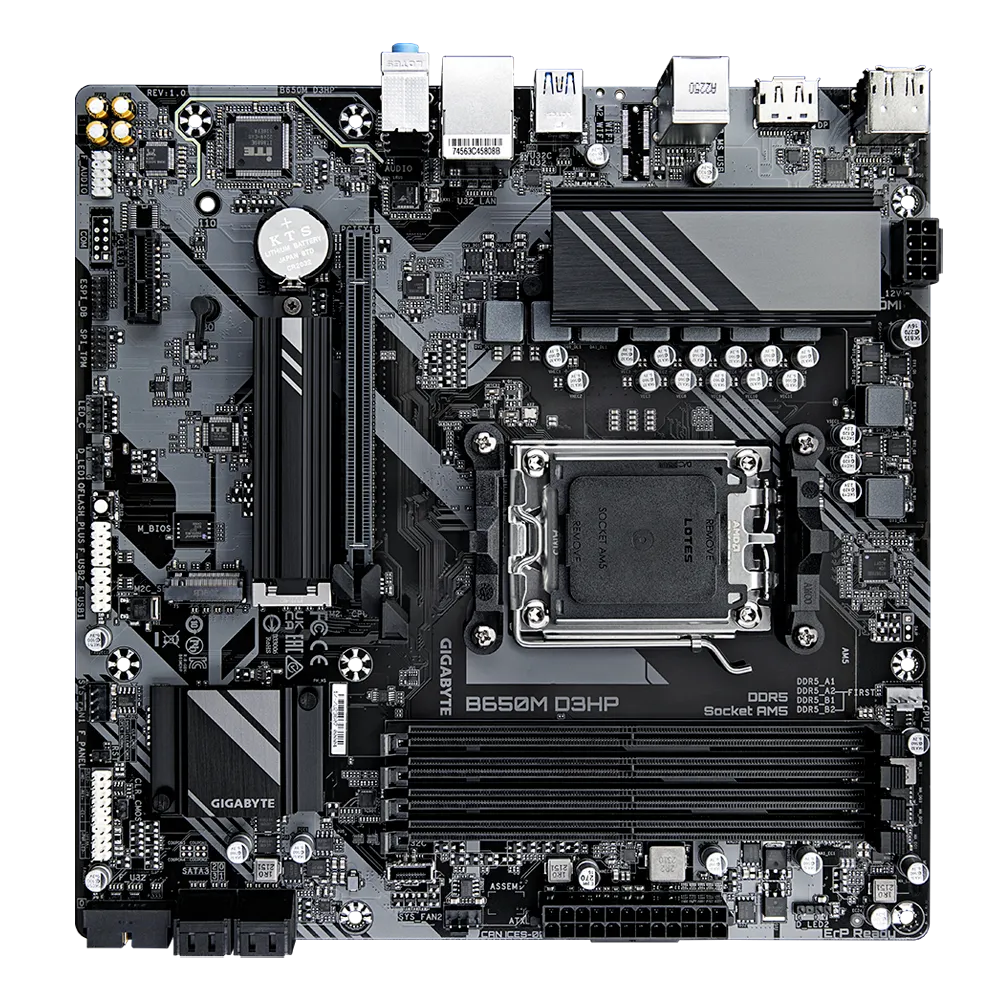 Материнская плата Gigabyte B650M D3HP [AM5, AMD B650, 4xDDR 5, 2xM.2, 1xPCI-E x16, Micro-ATX]