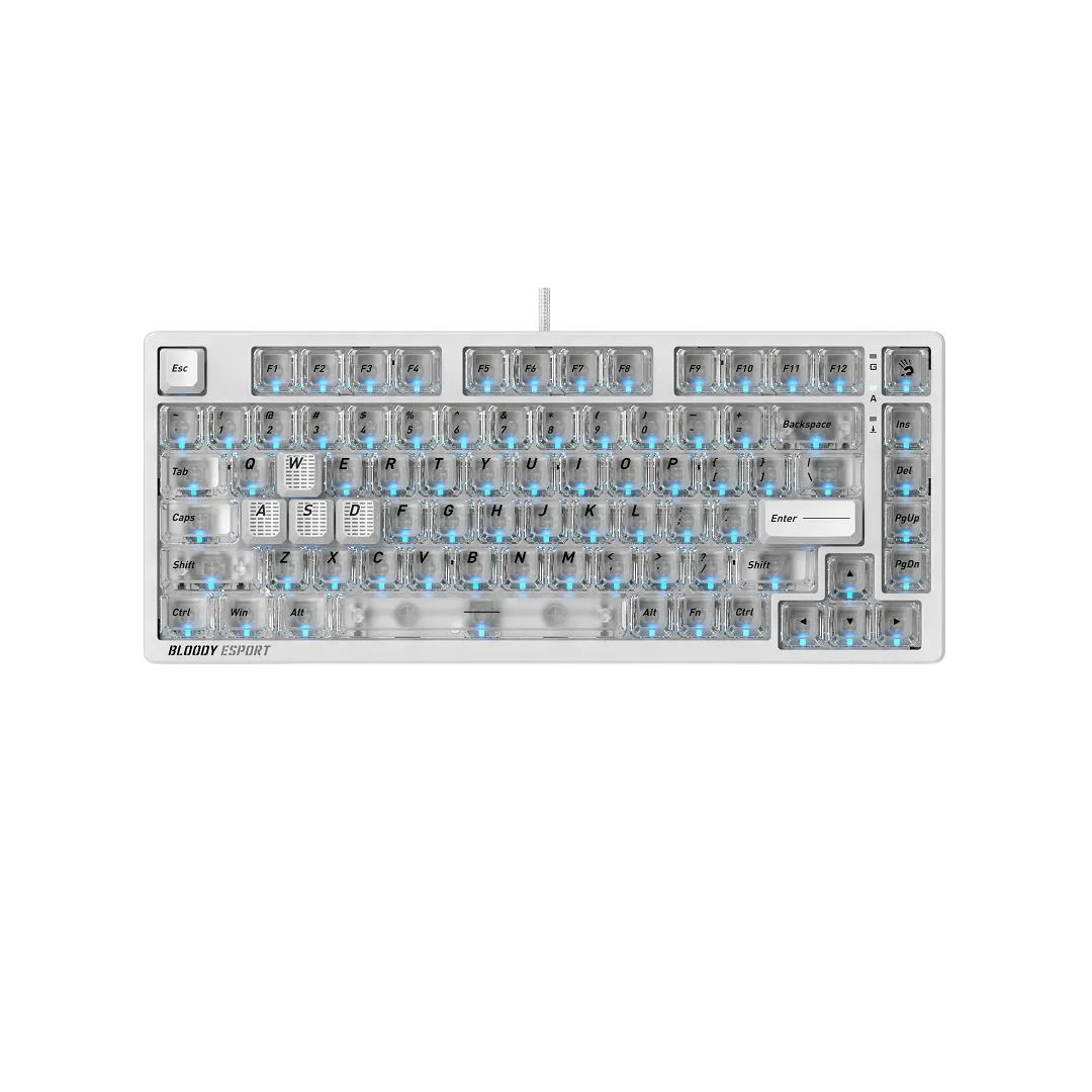 Клавиатура Bloody MS76 (Crystal White) [Магнитная, проводная, подсветка, белая]