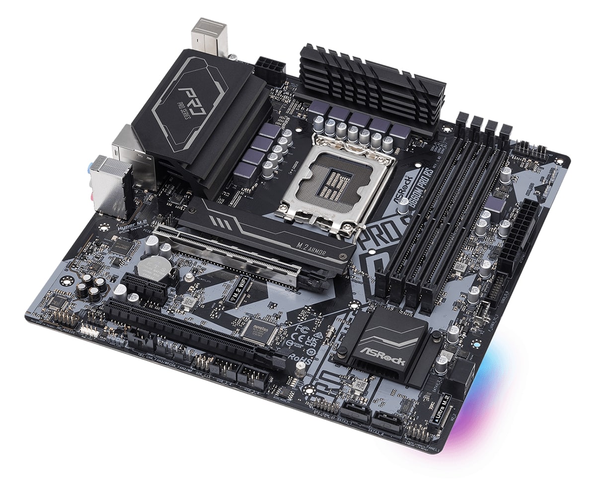 Материнская плата Asrock B660M PRO RS [LGA 1700, Intel B660, 4xDDR 4, 2xM.2, 2xPCI-E x16, Standard-ATX]