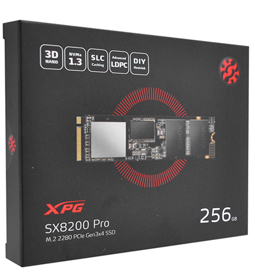 Твердотельный накопитель SSD ADATA SX8200 Pro ASX8200PNP-256GT-C, 256GB/ M.2 PCIe