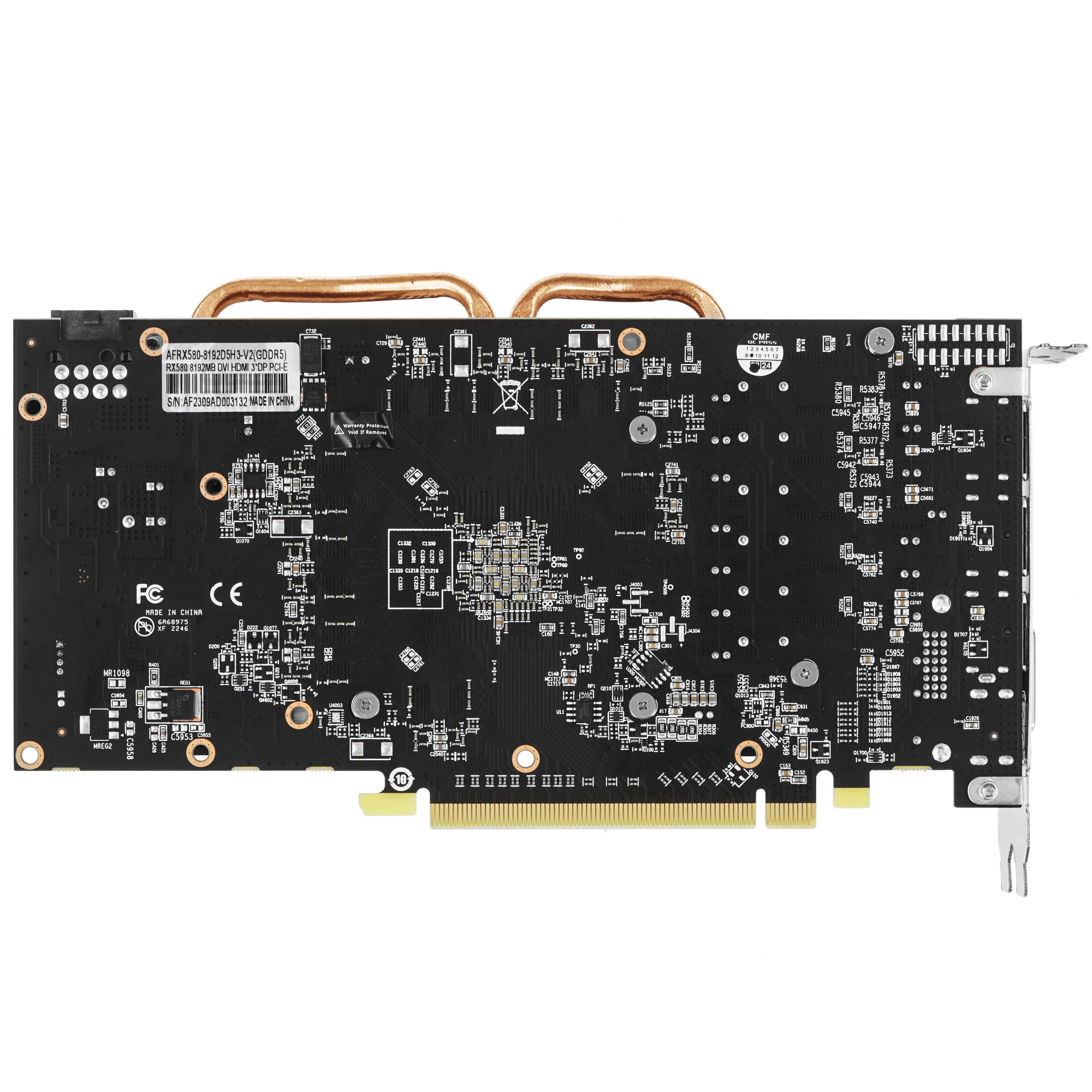 Видеокарта Afox RX 580 (AFRX580-8192D5H6-V2) [8 ГБ, GDDR5, 256 бит, HDMI, DisplayPort (3 шт)]