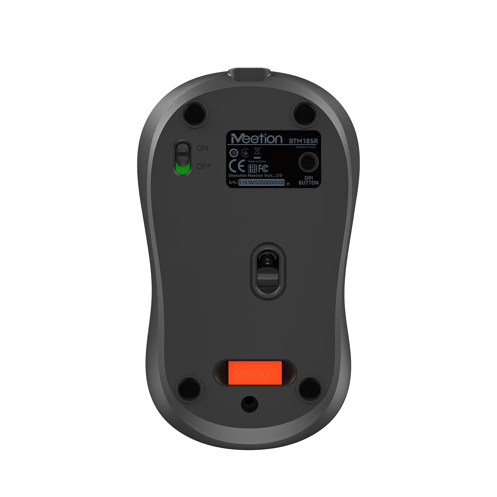 Мышь MeeTion BTM185R [беспроводная, светодиодная, 3200 DPI, 125 Гц, черная]