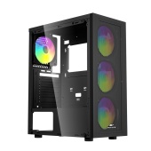 Корпус Wintek Magic L204-B-M TG, Midi Tower, 4x 120 мм FRGB, черный - купить в интернет-магазине Forcecom.kz Корпус Wintek Magic L204-B-M TG, Midi Tower, 4x 120 мм FRGB, черный