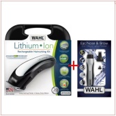Машинка для стрижки волос Wahl Lithium-Ion Cordless + Wahl Nose (79600-3116 + 05546-216) серебро-черный