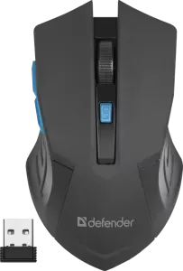 Мышь Defender Accura MM-275 (52275) [беспроводная, светодиодная, 1600 DPI, подсветка, черная]