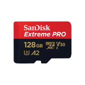 Карта памяти SanDisk Extreme PRO (SDSQXCD-128G-GN6MA) microSDXC 128GB + SD Adapter Deluxe up to 200MB/s &amp; 90MB/s Read/Write speeds A2 C10 V30 UHS-I U3