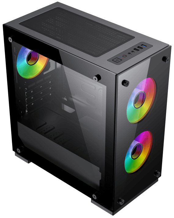Корпус GameMax M65 [Mini Tower, 3 × 120 мм ARGB, Черный]