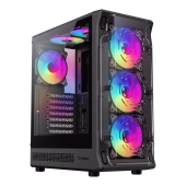 Корпус GameMax Starlight 2 AB Black [Midi Tower, 4 x 120 мм ARGB, черный]
