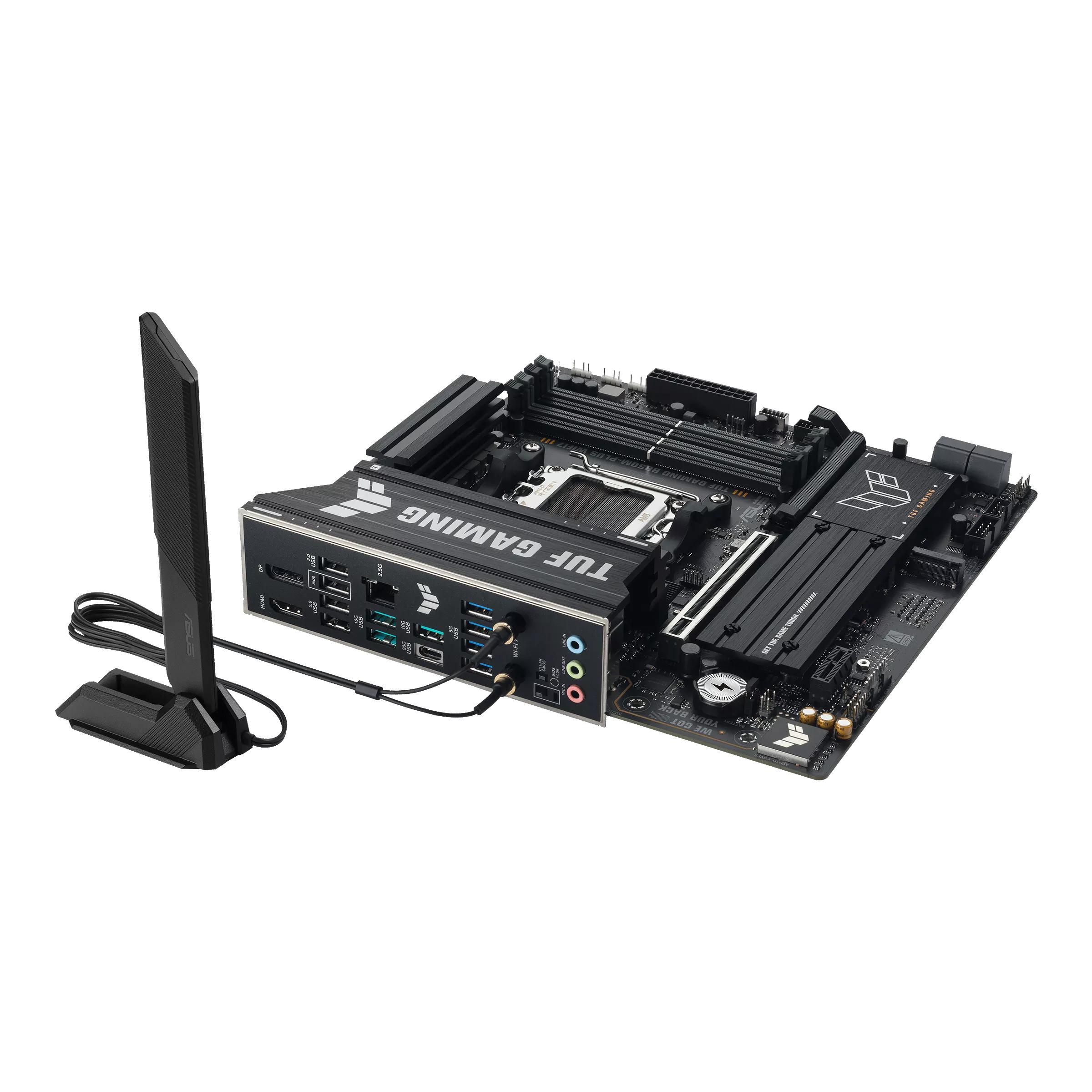 Материнская плата Asus TUF GAMING B850M-PLUS WIFI7 (B850M-PLUS WIFI7) [AM5, AMD B850, 4xDDR 5, 3xM.2, 1xPCI-E x16, Micro-ATX]