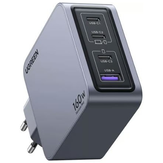 Зарядное устройство Ugreen X763 Nexode Pro 160W (25877) 3х USB Type-C, 1x USB Type-A