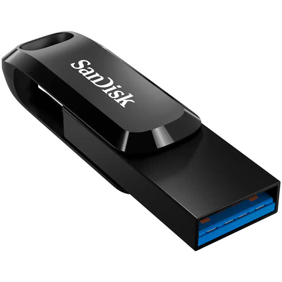 USB Флеш SanDisk Ultra Dual Drive Go USB Type-C (SDDDC3-128G-G46) 128ГБ, 150 МБ/сек, Черный