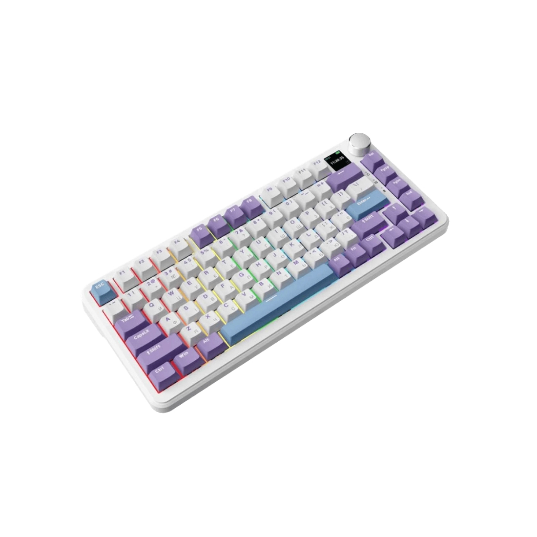 Клавиатура Ajazz AK820 MAX [механическая, проводная, RGB подсветка, Magnetic Switch, белая]