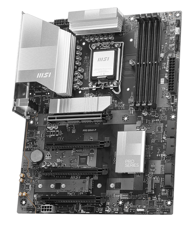 Материнская плата MSI PRO B860-P [LGA 1851, Intel B860, 4xDDR 5, 3xM.2, 4xPCI-E x16, Standard-ATX]