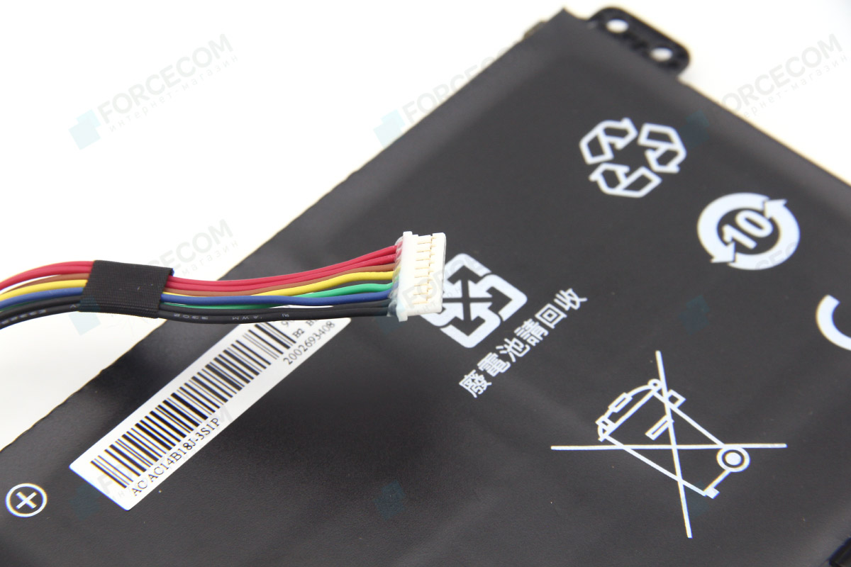 Аккумулятор для ноутбука Acer Aspire A315 (AC14B18J)/ 11.4 В/ 2200 мАч, GW, черный