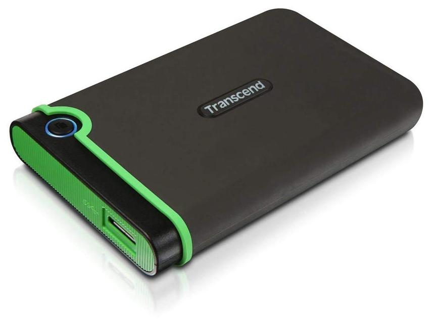 Внешний жесткий диск 2.5", 1 TB, Transcend, Store Jet TS1TSJ25M3S, USB 3.0, черно-зеленый