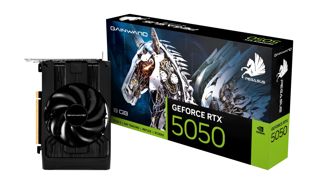 Видеокарта Gainward RTX 5050 PEGASUS (NE65050019P1-GB2070E) [8 ГБ, GDDR6, 128 бит, HDMI, DisplayPort (3 шт)]